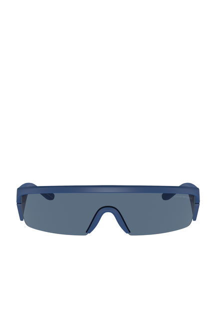 Men's Rectangular Sunglasses with Interchangeable Lenses